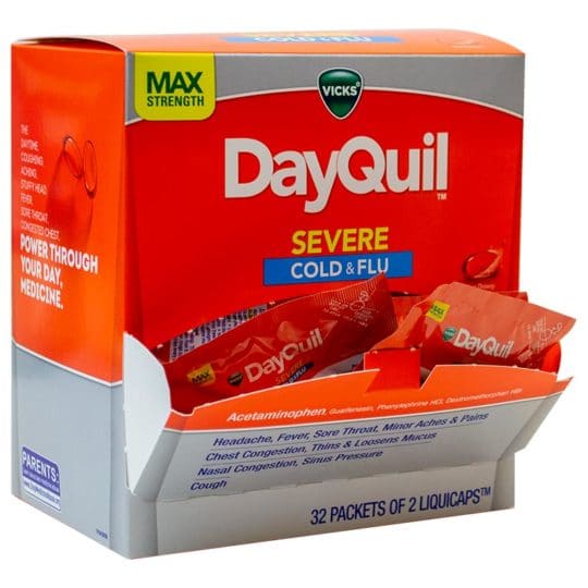 VICKS DAYQUIL SEVERE COLD & FLU 2CT BOX OF 32