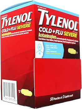 TYLENOL COLD + FLU SEVERE 2CT BOX OF 50