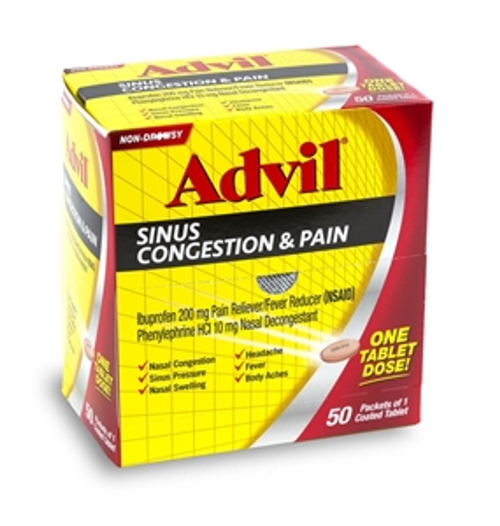 ADVIL SINUS CONGESTION & PAIN TABLET 1CT BOX OF 50