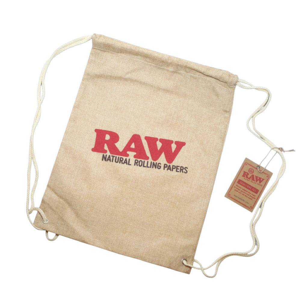 RAW DRAWSTRING TAN BAG