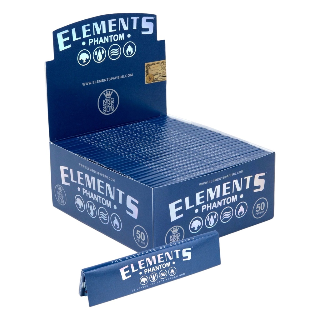 ELEMENTS PHANTOM KINGSIZE SLIM PAPERS 32CT BOX OF 50