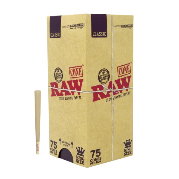 RAW BACKROLLED CONES 75CT
