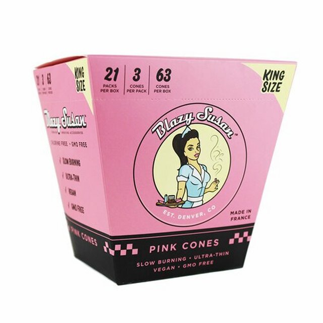 BLAZY SUSAN KING SIZE PINK CONES 3CT BOX OF 21