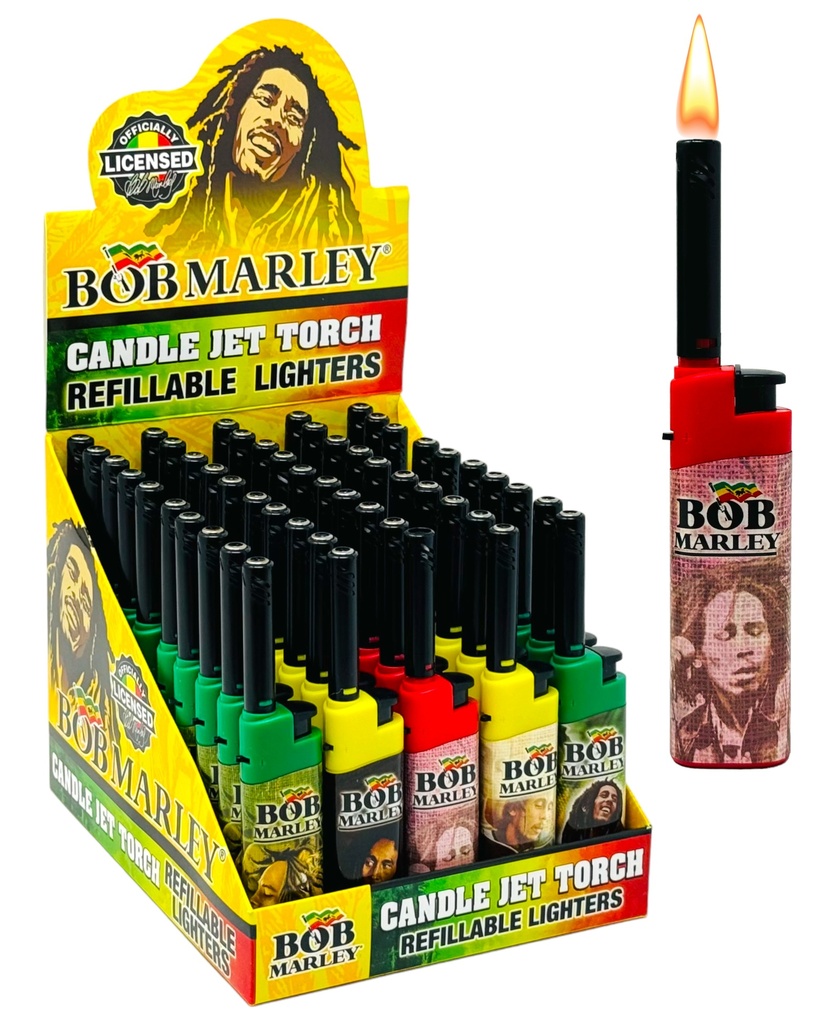 BOB MARLEY CANDLE JET TORCH LIGHTERS #BM-LT-400 BOX OF 50