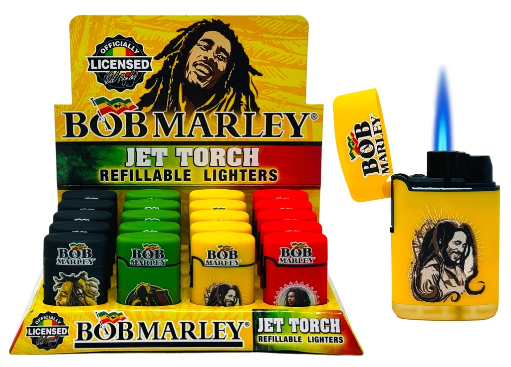 BOB MARLEY FLIP TOP JET TORCH LIGHTERS #BM-LT-300 BOX OF 20