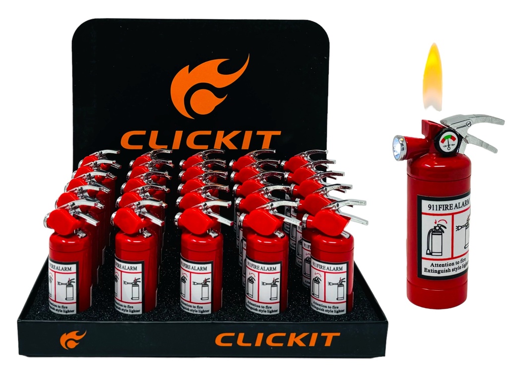 CLICKIT FIRE EXTINGUISHER LIGHTER #GH-6337 BOX OF 25