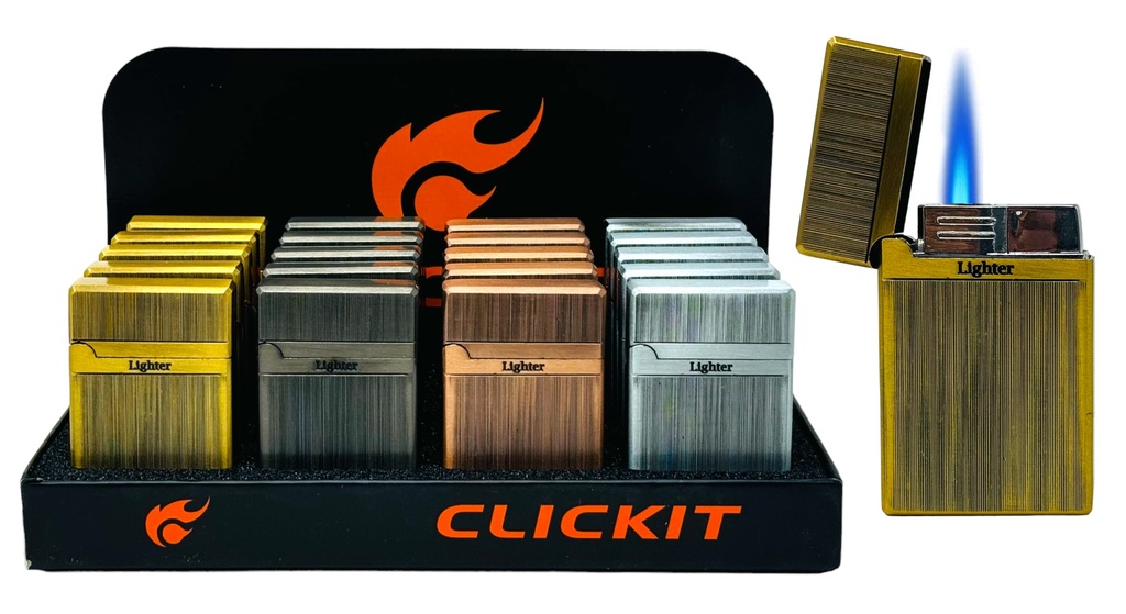 CLICKIT FLIP SINGLE TORCH LIGHTER #GH-10026 BOX OF 20