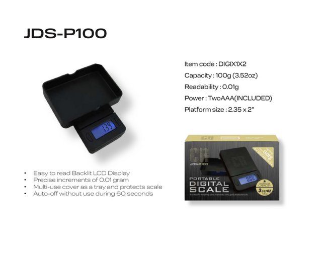 CR JDS P100 PORTABLE DIGITAL SCALE 100G X 0.01G