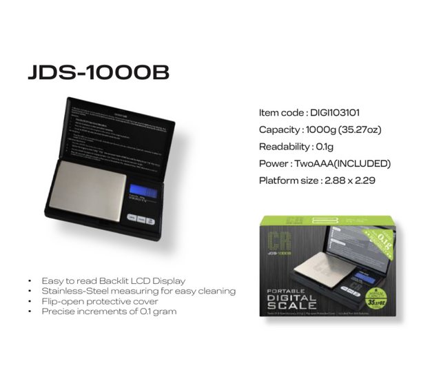 CR JDS-1000B PORTABLE DIGITAL SCALE 1000G X 0.1G