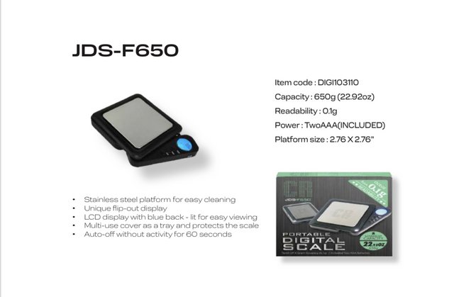 CR JDS-F650 PORTABLE DIGITAL SCALE FOLD 650G X 0.1G