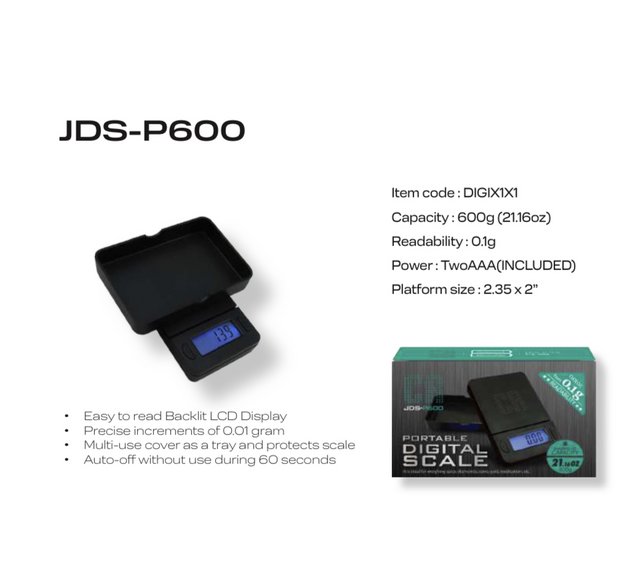 CR JDS-P600 PORTABLE DIGITAL SCALE 600G X 0.1G