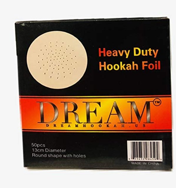 DREAM HEAVY DUTY 13CM ROUND WITH HOLES HOOKAH FOIL 50CT