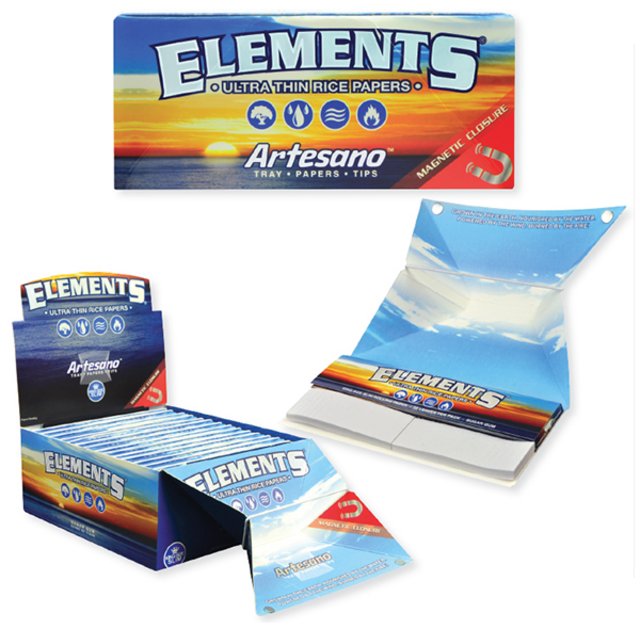 ELEMENTS ARTESANO KING SIZE SLIM PAPERS 33CT BOX OF 15