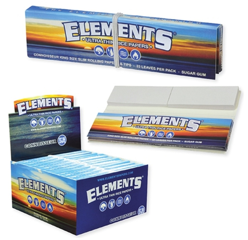 ELEMENTS KINGSIZE ULTRA THIN PAPERS 33CT BOX OF 50