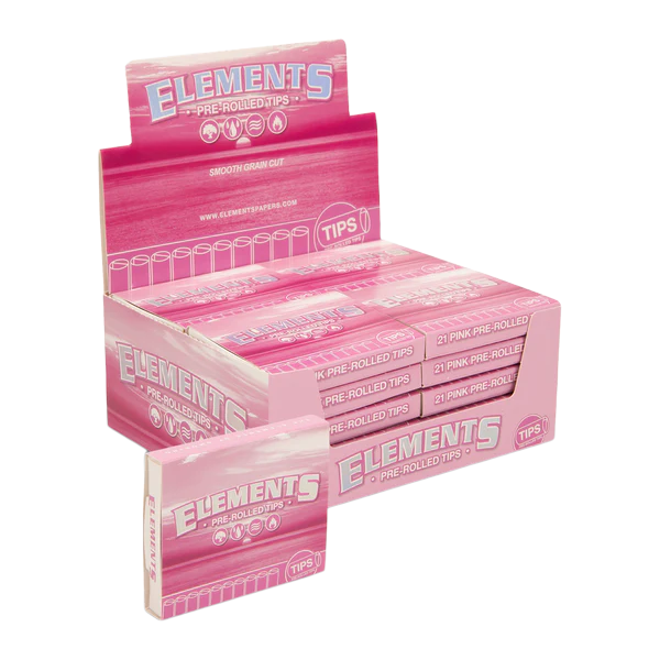 ELEMENTS PINK PRE-ROLLED TIPS 21CT BOX OF 20