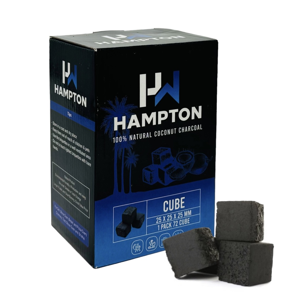 HAMPTON CUBE COCONUT CHARCOAL 72CT