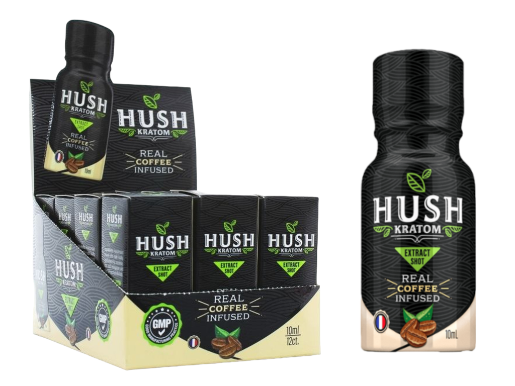 HUSH COFFEE EXTRACT KRATOM SHOTS 10ML BOX OF 12