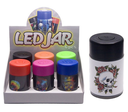 LED JAR ASSORTED COLORS & DESIGNS BOX OF 6