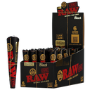 RAW CONES BLACK CLASSIC 1 1/4 6CT BOX OF 32