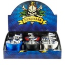 TOBACCO GRINDER MIXED COLOR WITH HAND CRANK 4 PARTS GR071 BOX OF 6