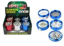 TOBACCO GRINDER MIXED COLOR WITH HAND CRANK 5 PARTS GR049 BOX OF 6