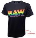 RAW BLACK SHIRT RASTA DESIGN WITH SIDE ZIPPER POCKET #22099