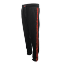 RAW BLACK SWEATPANTS WITH RED SIDE LOGO #22131