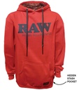 RAW RED COTTON HOODIE WITH BLACK LOGO #22153