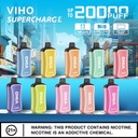 VIHO SUPERCHARGE 5% DISPOSABLE 20000 PUFFS BOX OF 5