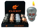 CLICKIT SKULL FLAME LIGHTER WITH LIGHT & SOUND GH-9067 BOX OF 16